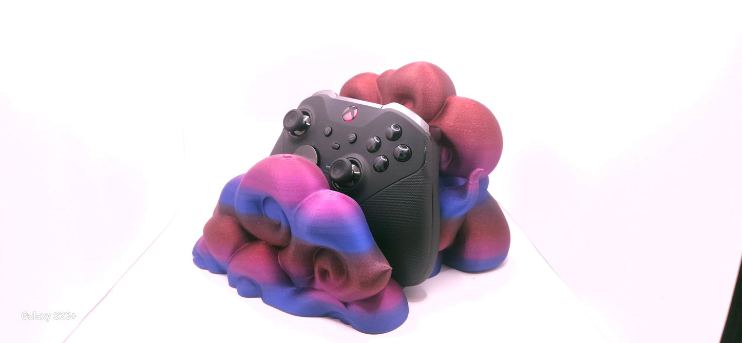 Cloud stand for gaming controllers.